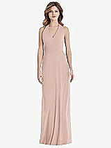 Rear View Thumbnail - Toasted Sugar V-Neck Halter Chiffon Maxi Dress - Taryn