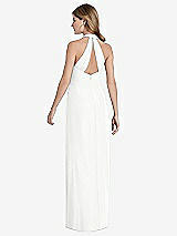 Front View Thumbnail - White V-Neck Halter Chiffon Maxi Dress - Taryn