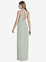 Front View Thumbnail - Willow Green V-Neck Halter Chiffon Maxi Dress - Taryn