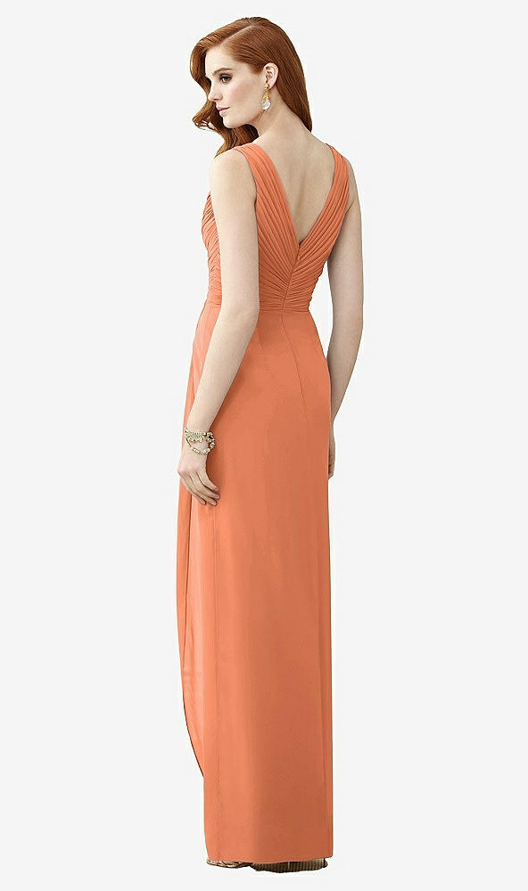 Back View - Sweet Melon Sleeveless Draped Faux Wrap Maxi Dress - Dahlia