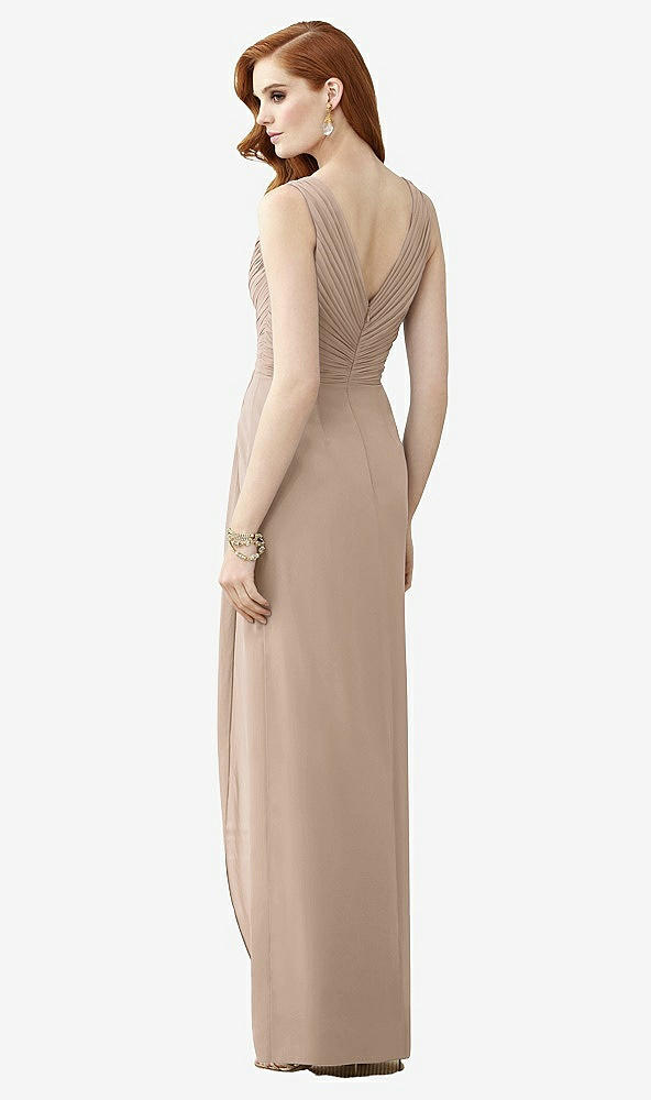 Back View - Topaz Sleeveless Draped Faux Wrap Maxi Dress - Dahlia