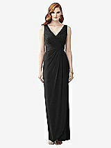 Front View Thumbnail - Black Sleeveless Draped Faux Wrap Maxi Dress - Dahlia