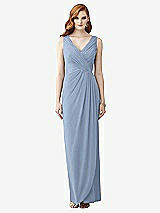 Front View Thumbnail - Cloudy Sleeveless Draped Faux Wrap Maxi Dress - Dahlia