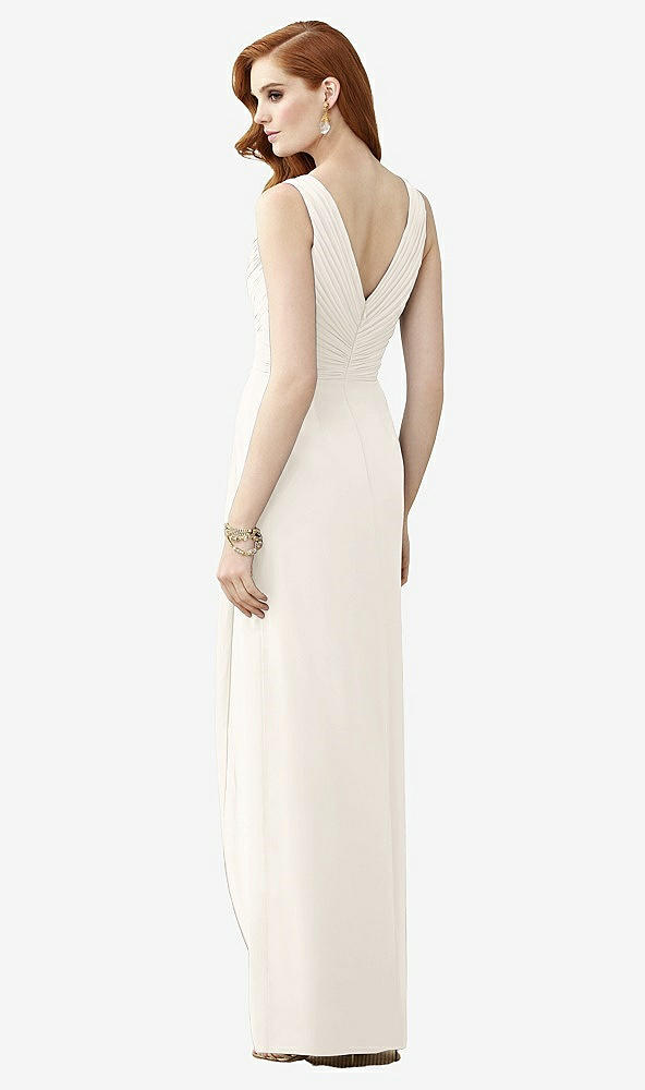 Back View - Ivory Sleeveless Draped Faux Wrap Maxi Dress - Dahlia