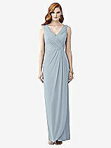 Front View Thumbnail - Mist Sleeveless Draped Faux Wrap Maxi Dress - Dahlia