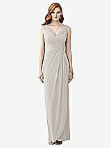 Front View Thumbnail - Oyster Sleeveless Draped Faux Wrap Maxi Dress - Dahlia