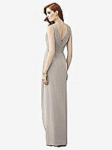 Rear View Thumbnail - Taupe Sleeveless Draped Faux Wrap Maxi Dress - Dahlia