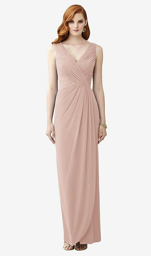 Front View - Toasted Sugar Sleeveless Draped Faux Wrap Maxi Dress - Dahlia