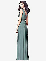 Rear View Thumbnail - Icelandic Draped V-Neck Shirred Chiffon Maxi Dress