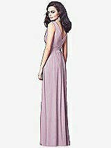 Rear View Thumbnail - Suede Rose Draped V-Neck Shirred Chiffon Maxi Dress