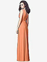 Rear View Thumbnail - Sweet Melon Draped V-Neck Shirred Chiffon Maxi Dress