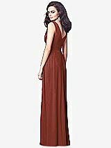 Rear View Thumbnail - Auburn Moon Draped V-Neck Shirred Chiffon Maxi Dress