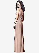 Rear View Thumbnail - Neu Nude Draped V-Neck Shirred Chiffon Maxi Dress