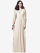 Front View Thumbnail - Oat Draped V-Neck Shirred Chiffon Maxi Dress