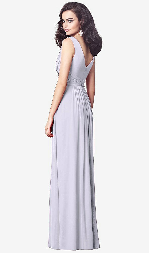 Back View - Silver Dove Draped V-Neck Shirred Chiffon Maxi Dress