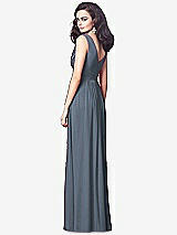 Rear View Thumbnail - Silverstone Draped V-Neck Shirred Chiffon Maxi Dress