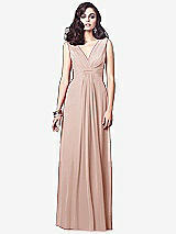 Front View Thumbnail - Toasted Sugar Draped V-Neck Shirred Chiffon Maxi Dress