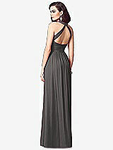 Rear View Thumbnail - Caviar Gray Ruched Halter Open-Back Maxi Dress - Jada