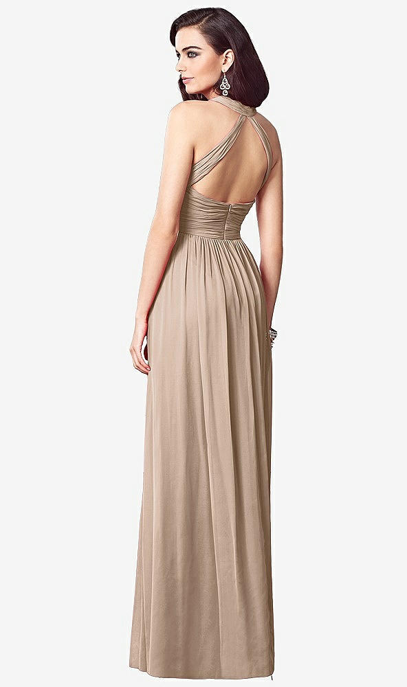 Back View - Topaz Ruched Halter Open-Back Maxi Dress - Jada