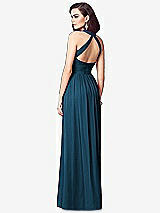 Rear View Thumbnail - Atlantic Blue Ruched Halter Open-Back Maxi Dress - Jada