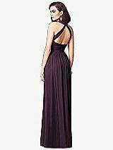 Rear View Thumbnail - Aubergine Ruched Halter Open-Back Maxi Dress - Jada