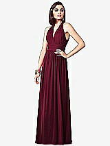 Front View Thumbnail - Cabernet Ruched Halter Open-Back Maxi Dress - Jada