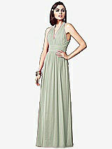 Front View Thumbnail - Celadon Ruched Halter Open-Back Maxi Dress - Jada