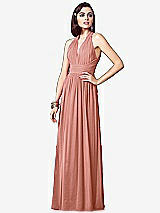 Front View Thumbnail - Desert Rose Ruched Halter Open-Back Maxi Dress - Jada