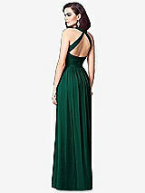 Rear View Thumbnail - Hunter Green Ruched Halter Open-Back Maxi Dress - Jada