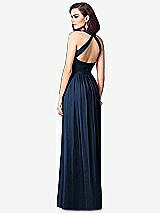 Rear View Thumbnail - Midnight Navy Ruched Halter Open-Back Maxi Dress - Jada