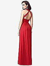 Rear View Thumbnail - Parisian Red Ruched Halter Open-Back Maxi Dress - Jada