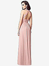 Rear View Thumbnail - Rose - PANTONE Rose Quartz Ruched Halter Open-Back Maxi Dress - Jada