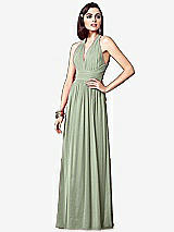 Front View Thumbnail - Sage Ruched Halter Open-Back Maxi Dress - Jada