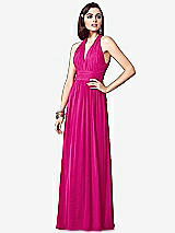 Front View Thumbnail - Think Pink Ruched Halter Open-Back Maxi Dress - Jada