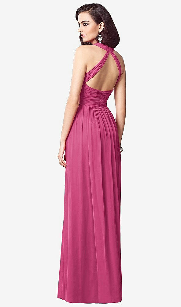 Back View - Tea Rose Ruched Halter Open-Back Maxi Dress - Jada