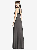 Rear View Thumbnail - Caviar Gray Twist Halter Chiffon Maxi Dress - James