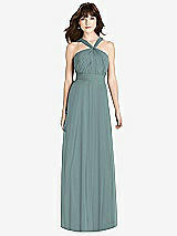 Front View Thumbnail - Icelandic Twist Halter Chiffon Maxi Dress - James