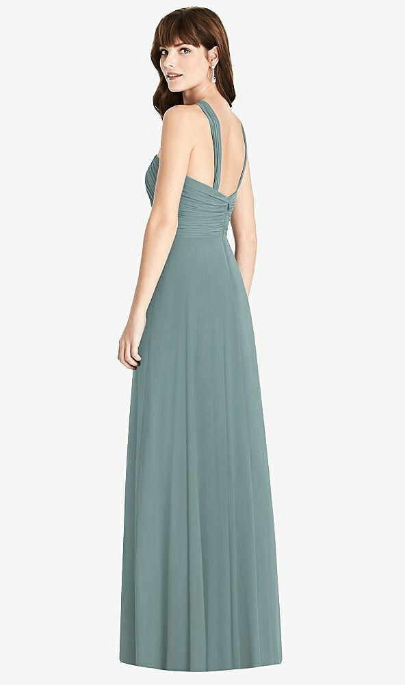 Back View - Icelandic Twist Halter Chiffon Maxi Dress - James