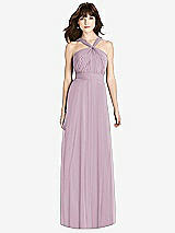 Front View Thumbnail - Suede Rose Twist Halter Chiffon Maxi Dress - James