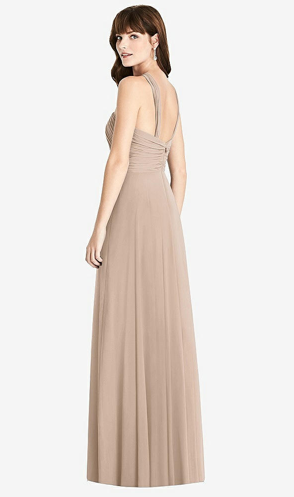 Back View - Topaz Twist Halter Chiffon Maxi Dress - James