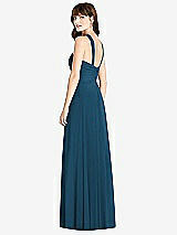 Rear View Thumbnail - Atlantic Blue Twist Halter Chiffon Maxi Dress - James