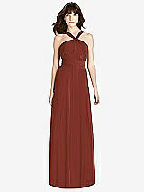 Front View Thumbnail - Auburn Moon Twist Halter Chiffon Maxi Dress - James