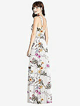 Rear View Thumbnail - Butterfly Botanica Ivory Twist Halter Chiffon Maxi Dress - James