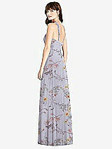 Rear View Thumbnail - Butterfly Botanica Silver Dove Twist Halter Chiffon Maxi Dress - James