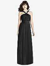 Front View Thumbnail - Black Twist Halter Chiffon Maxi Dress - James