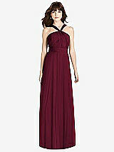 Front View Thumbnail - Cabernet Twist Halter Chiffon Maxi Dress - James