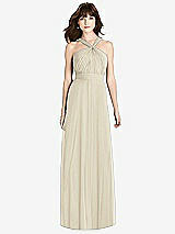 Front View Thumbnail - Champagne Twist Halter Chiffon Maxi Dress - James