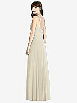 Rear View Thumbnail - Champagne Twist Halter Chiffon Maxi Dress - James