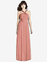 Front View Thumbnail - Desert Rose Twist Halter Chiffon Maxi Dress - James