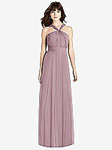 Front View Thumbnail - Dusty Rose Twist Halter Chiffon Maxi Dress - James